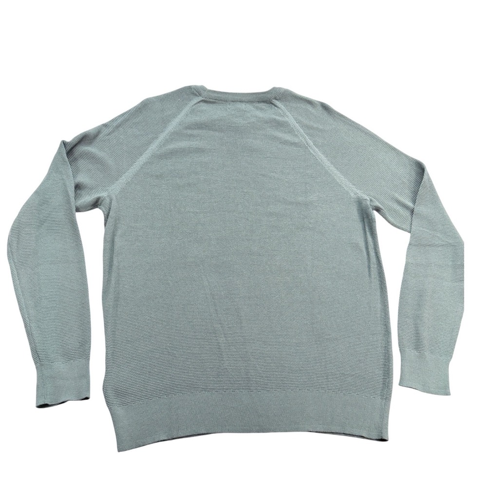J.Crew Textured Knit Raglan Pullover Crewneck Sweater Men's M Sage Green - Picture 2 of 8